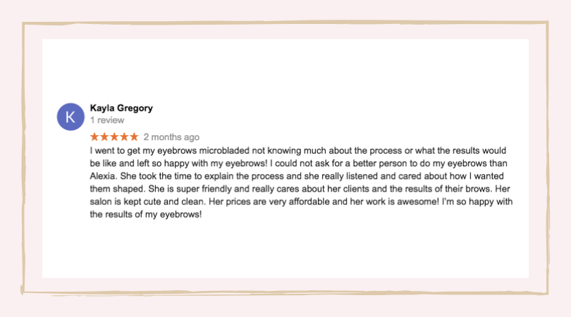 Review from Kayla Gregory