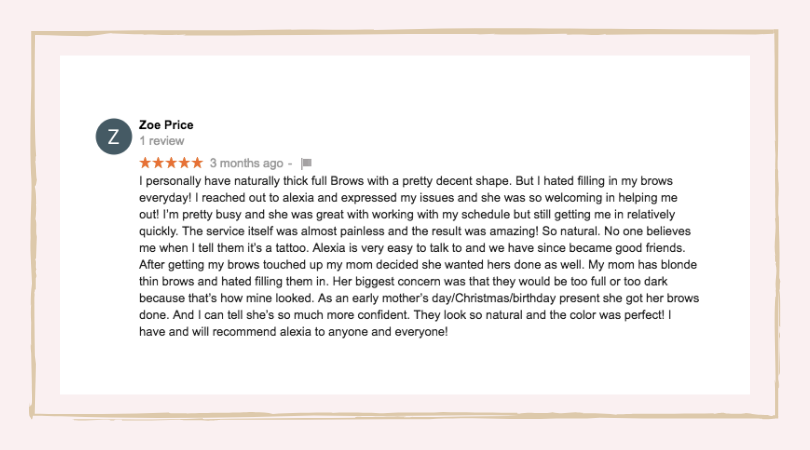 Review from Zoe Price